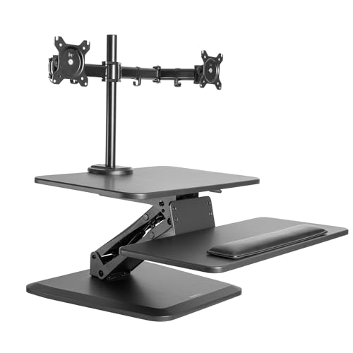 Standing Desk Converter with Dual Monitor Mount