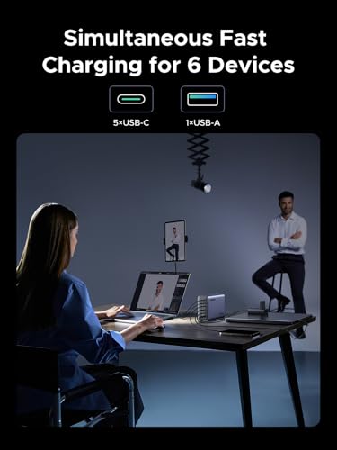 500W Six-Port GaN Charging Station