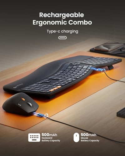 Full-Size Split Ergonomic Keyboard and Mouse