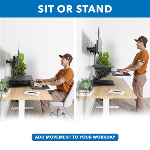 Standing Desk Converter with Dual Monitor Mount