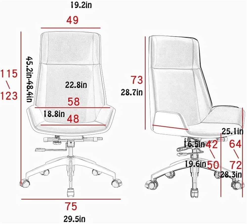 High-Back Leather Ergonomic Office Chair