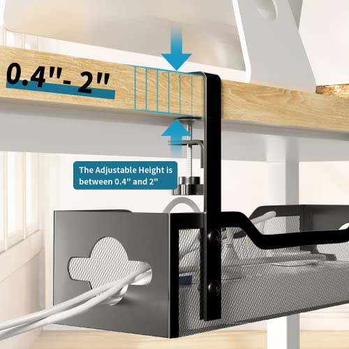 Adjustable Clamp-On Under-Desk Cable Tray