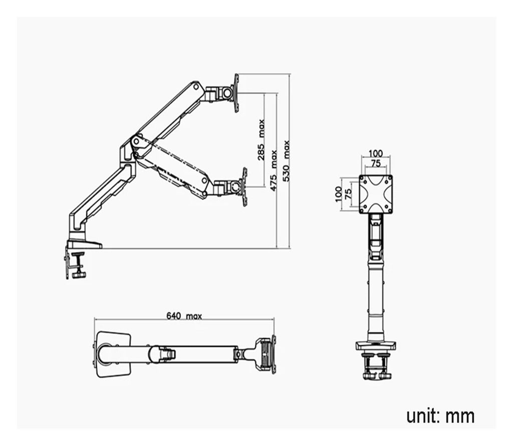 Mechanical Monitor Arm for 27–45-Inch Screens
