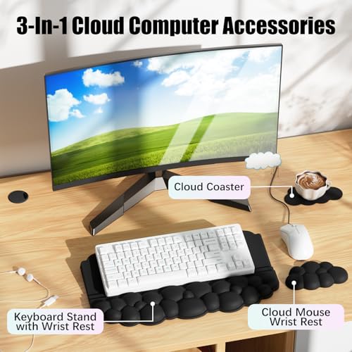 Cloud Keyboard and Mouse Wrist Rest Set