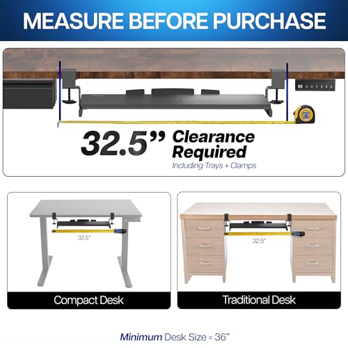 Extra-Long Clamp-On Keyboard Tray