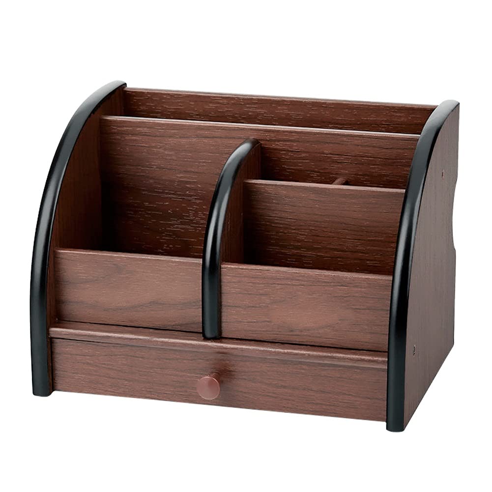 Solid Wood Desktop Storage Box with Drawer