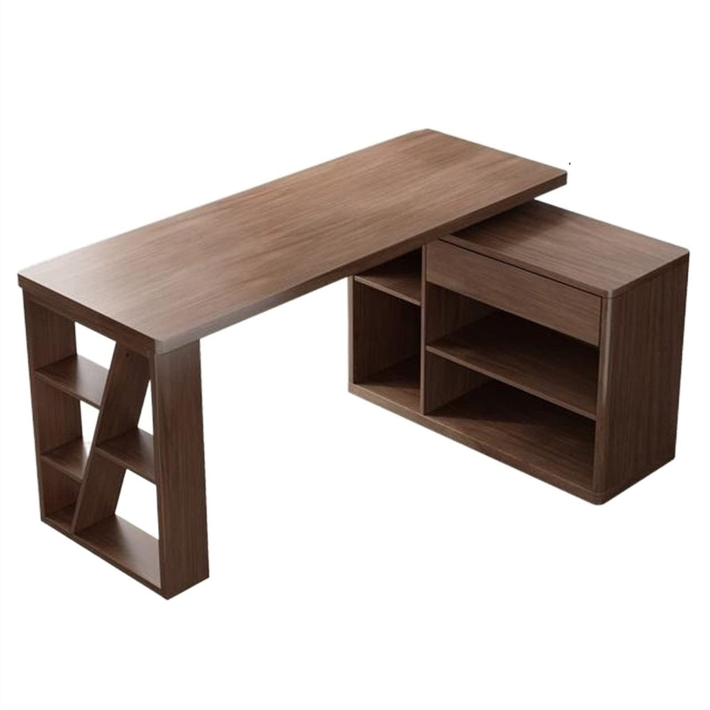 Rotating Office Desk with Bookshelf and Locker
