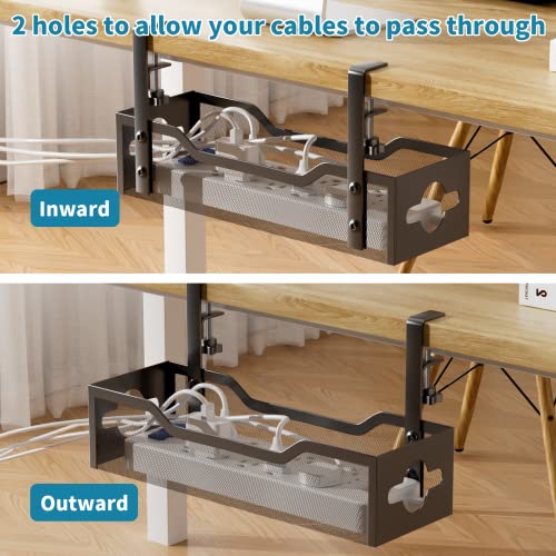 Adjustable Clamp-On Under-Desk Cable Tray