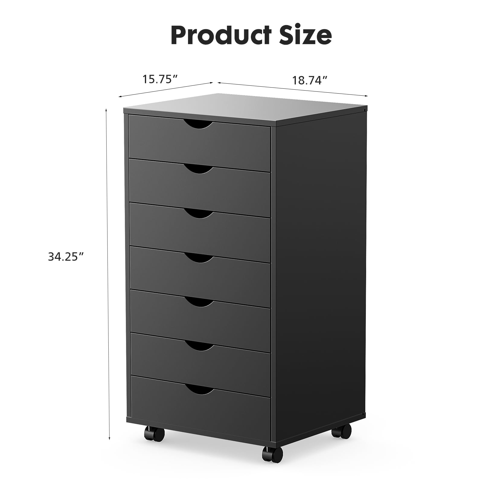 Mobile 7-Drawer File Cabinet and Printer Stand