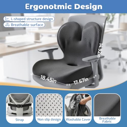 L-Shaped Seat Cushion with Lumbar Support