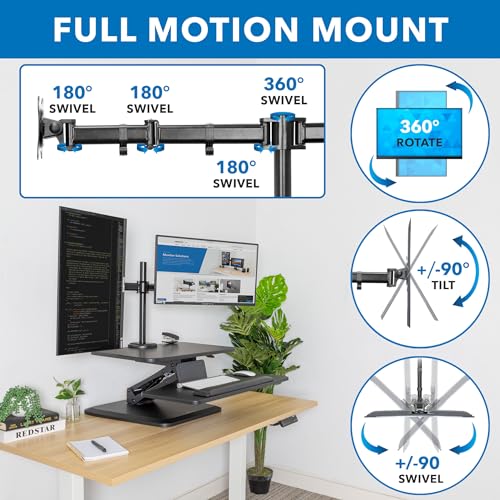 Standing Desk Converter with Dual Monitor Mount