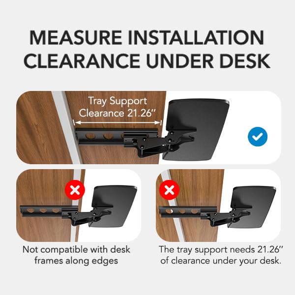 360° Adjustable Under-Desk Keyboard Tray