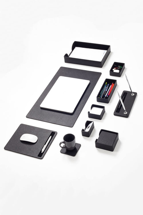 10-Piece Roma Leather Desk Pad Set