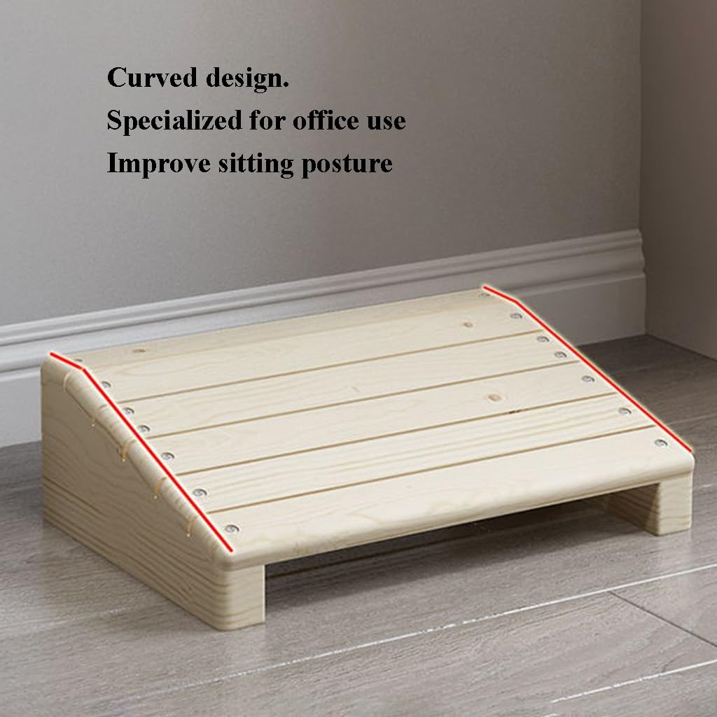 Solid Wood Angled Under-Desk Footrest