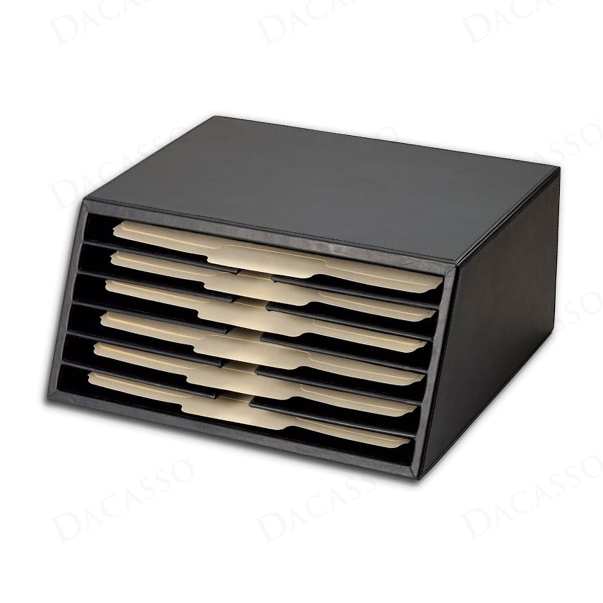 Leather Six-Slot Letter Sorter