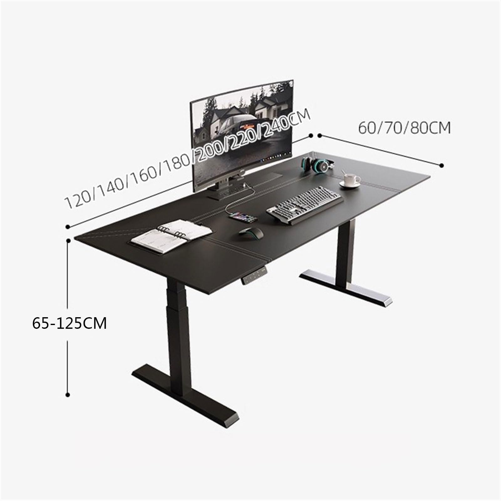 XL Leather Desktop Electric Office Desk