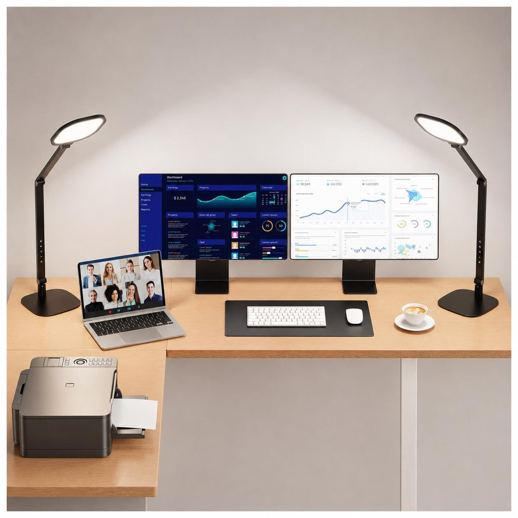 Edge-Lit Adjustable LED Desk Lamp