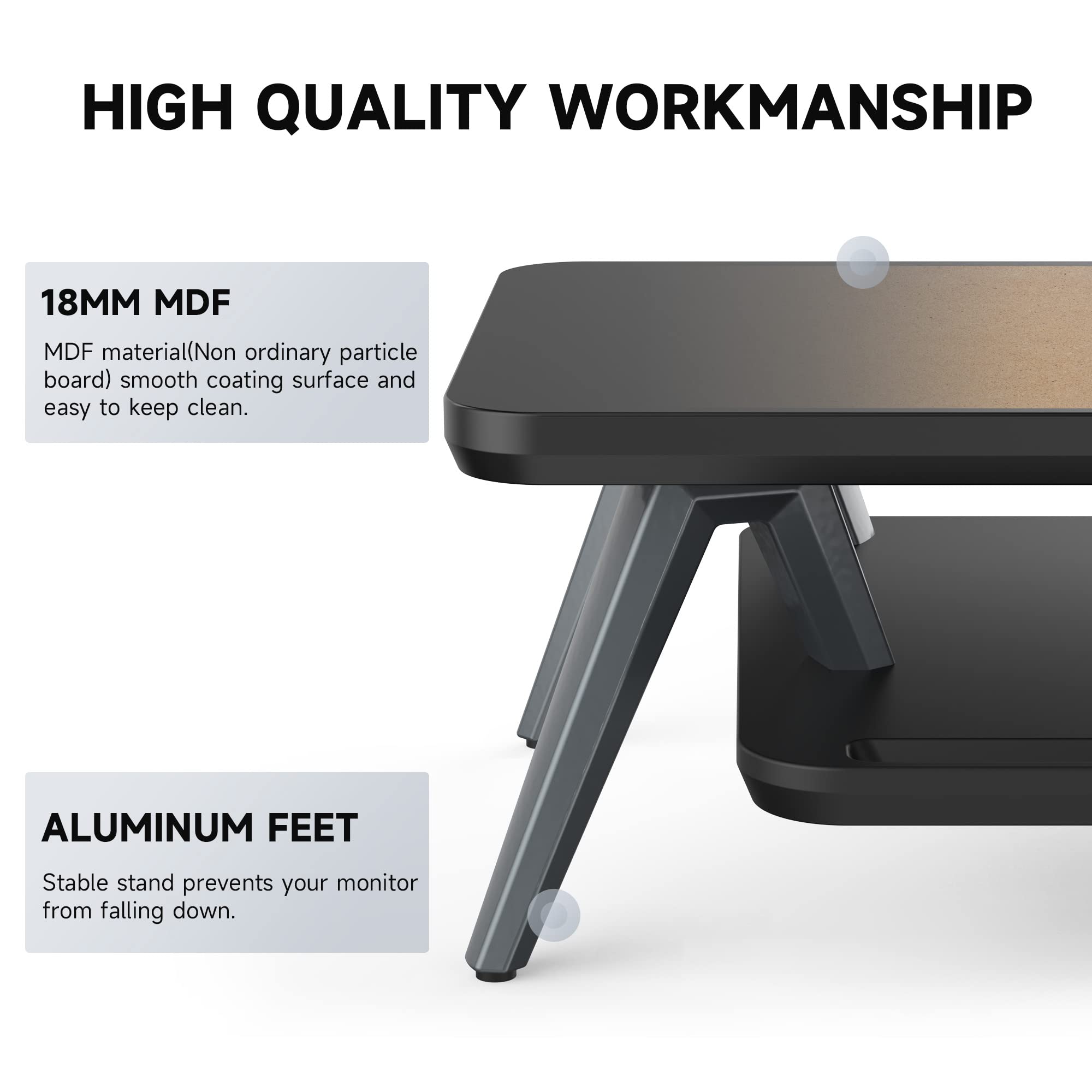Two-Tier Wooden Monitor Riser