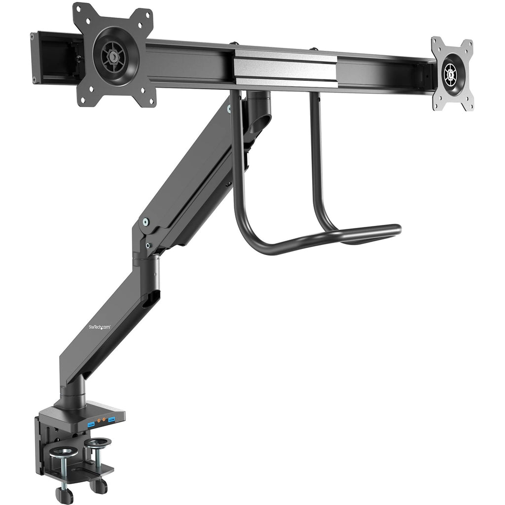 Triple-Monitor Crossbar Desk Arm