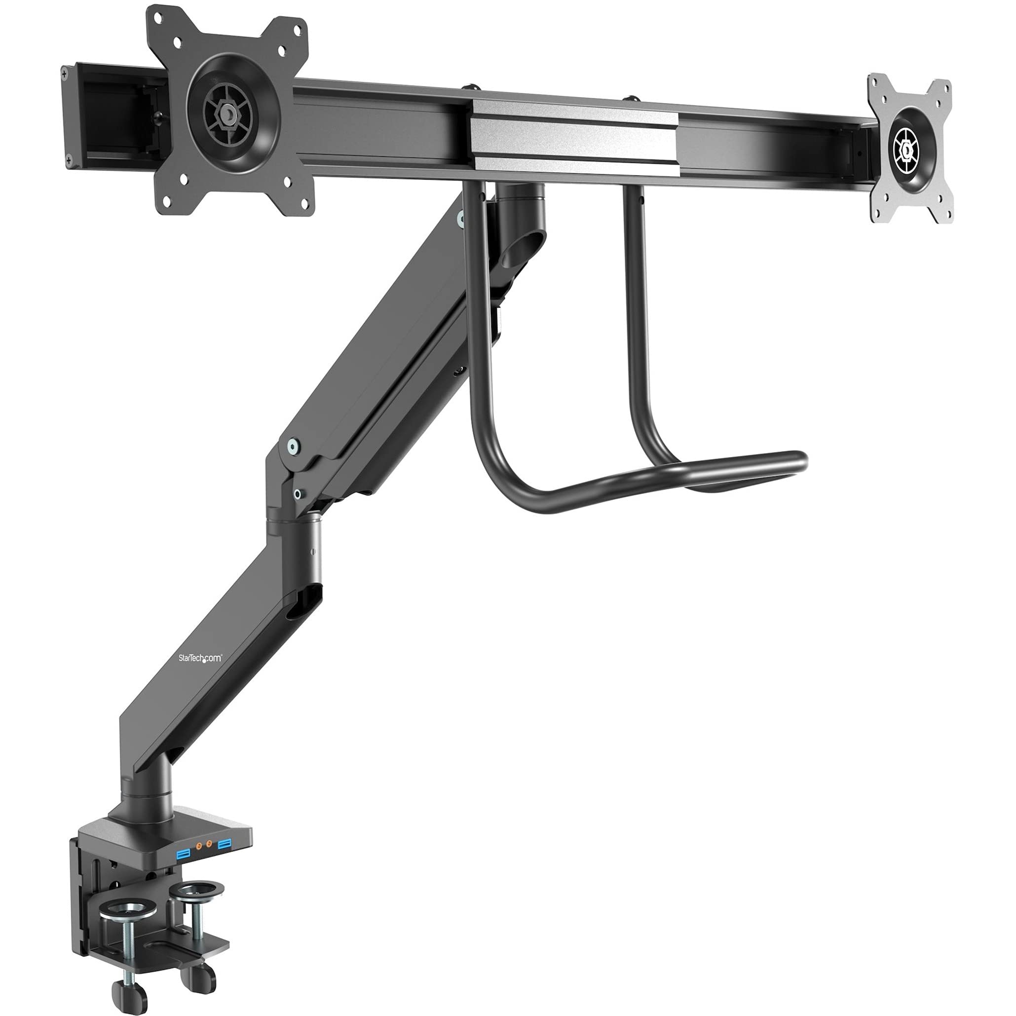 Triple-Monitor Crossbar Desk Arm