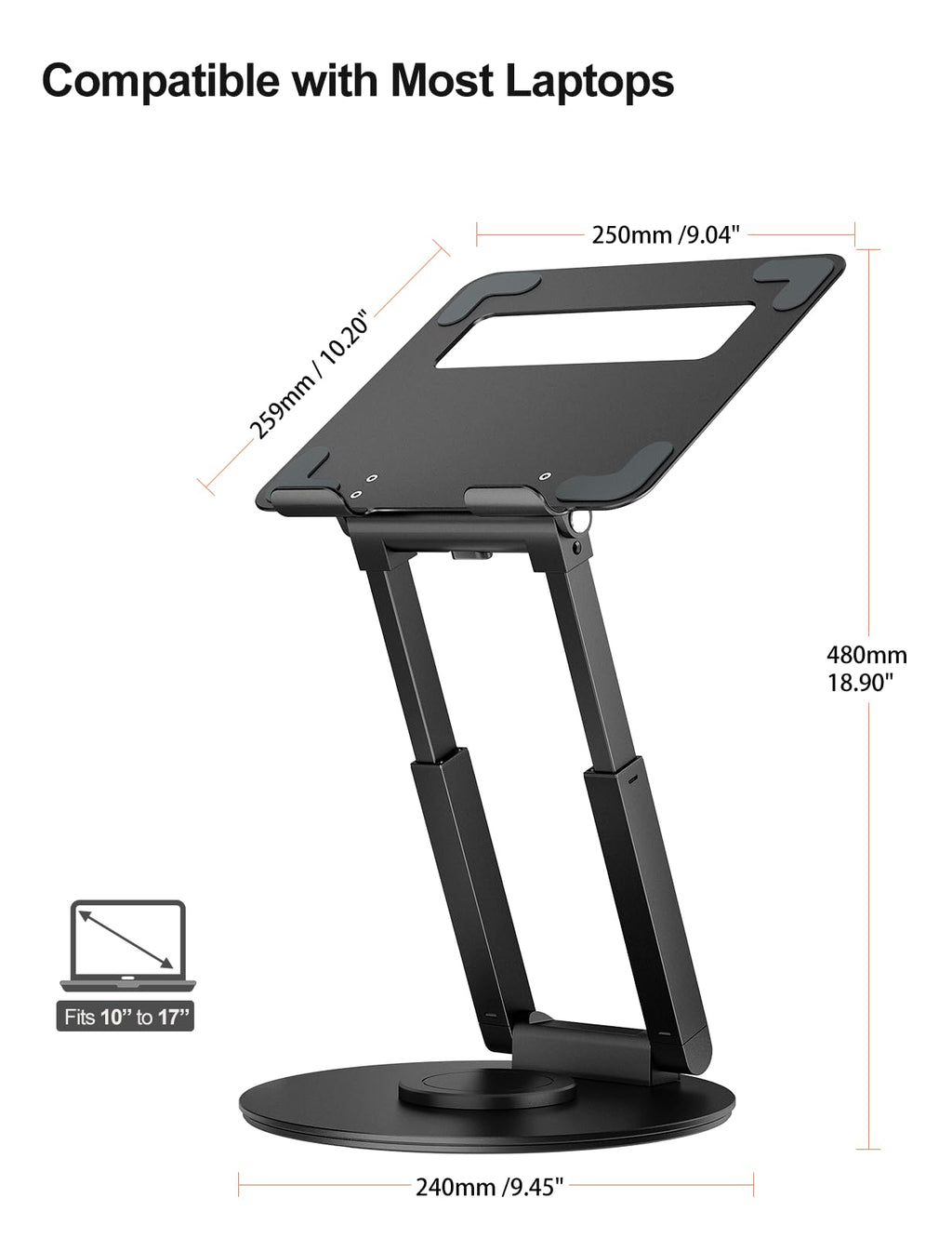 Telescopic Sit-Stand Laptop Riser