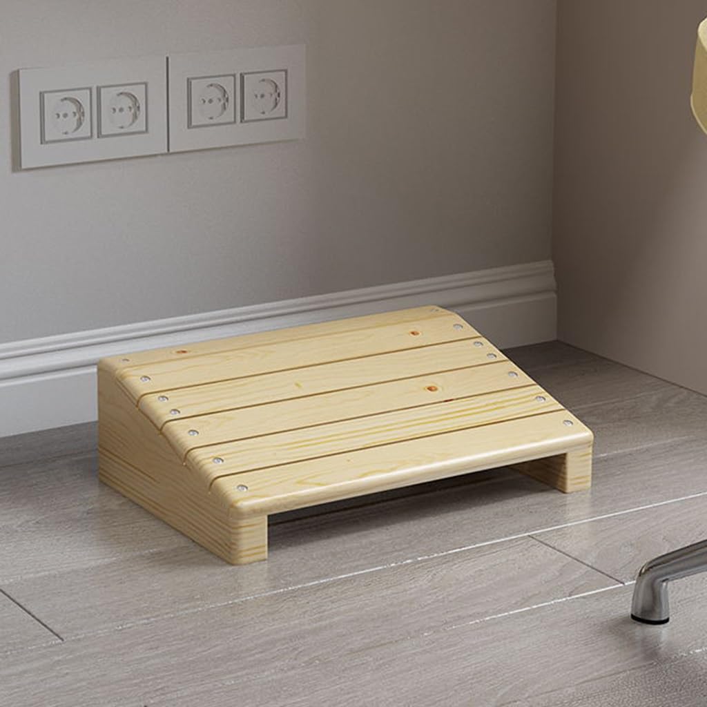 Solid Wood Angled Under-Desk Footrest