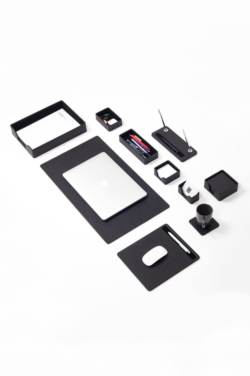 10-Piece Roma Leather Desk Pad Set