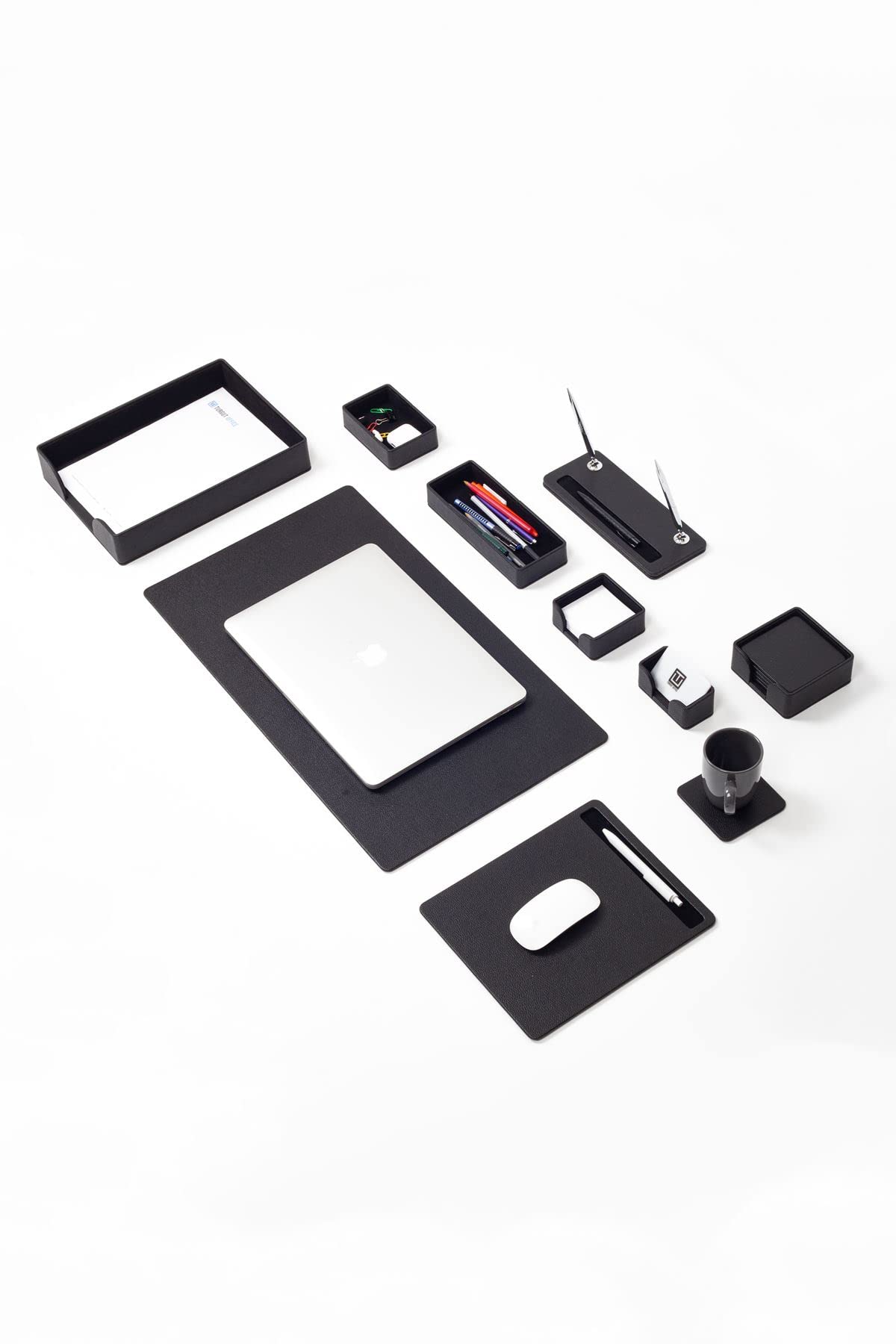 10-Piece Roma Leather Desk Pad Set