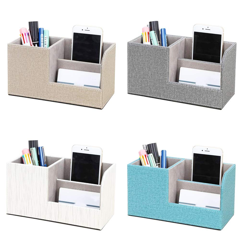 PU Leather Desktop Organizer with Phone Stand