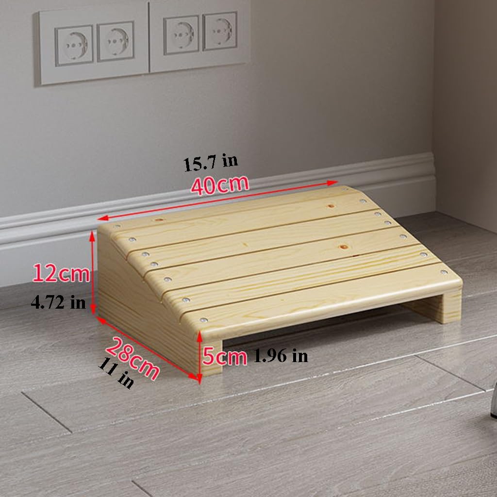 Solid Wood Angled Under-Desk Footrest