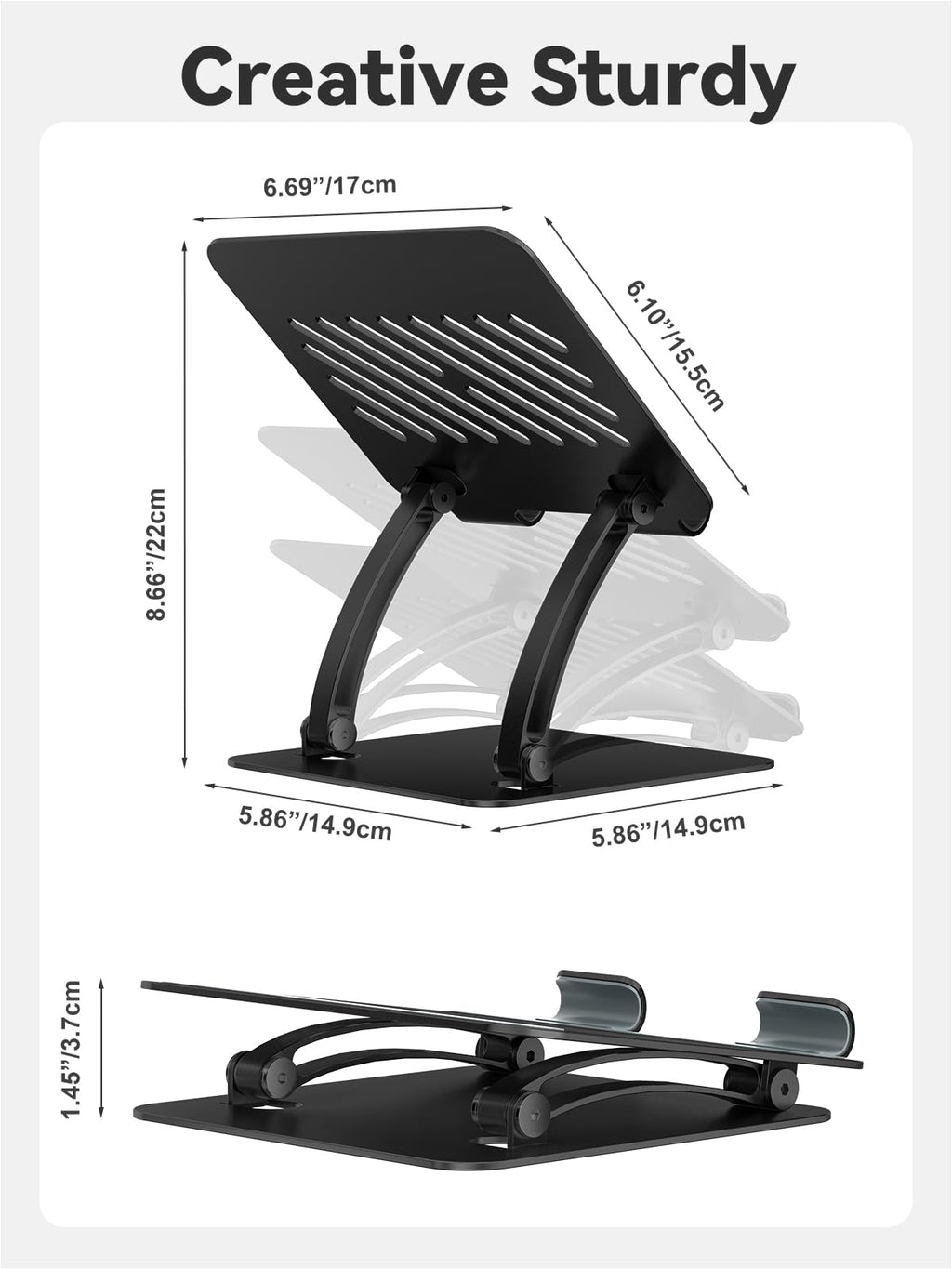 Dual-Rod Adjustable Tablet Stand