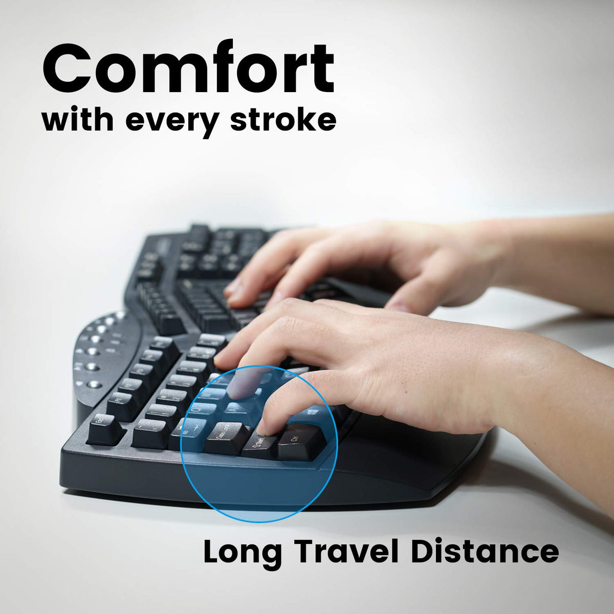 Wired Split Ergonomic Keyboard with Wrist Rest