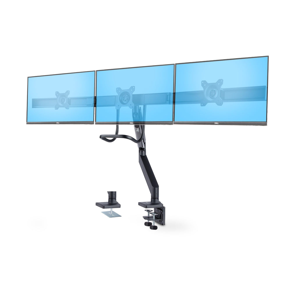Triple-Monitor Crossbar Desk Arm