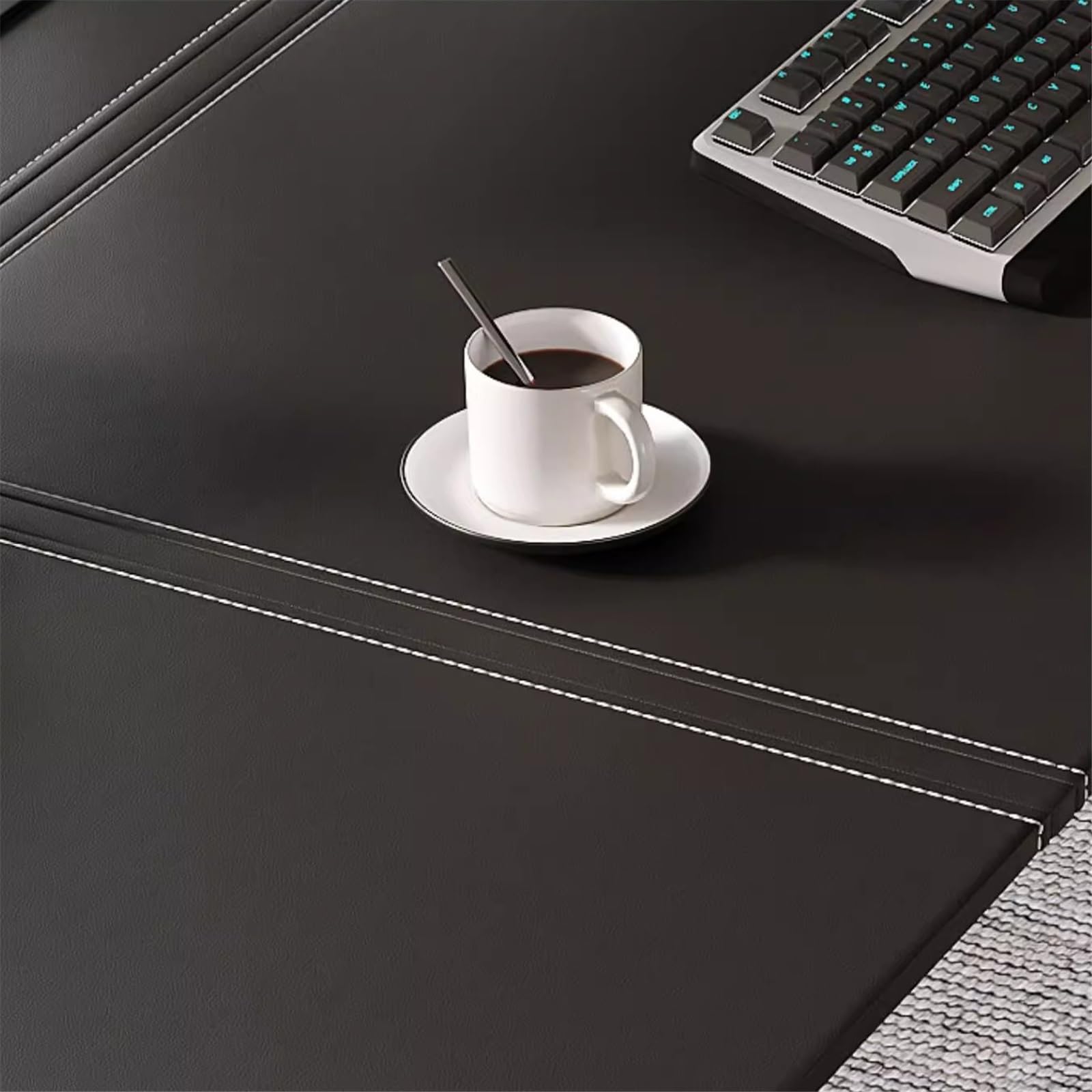 Electric Standing Desk with Leather Desktop