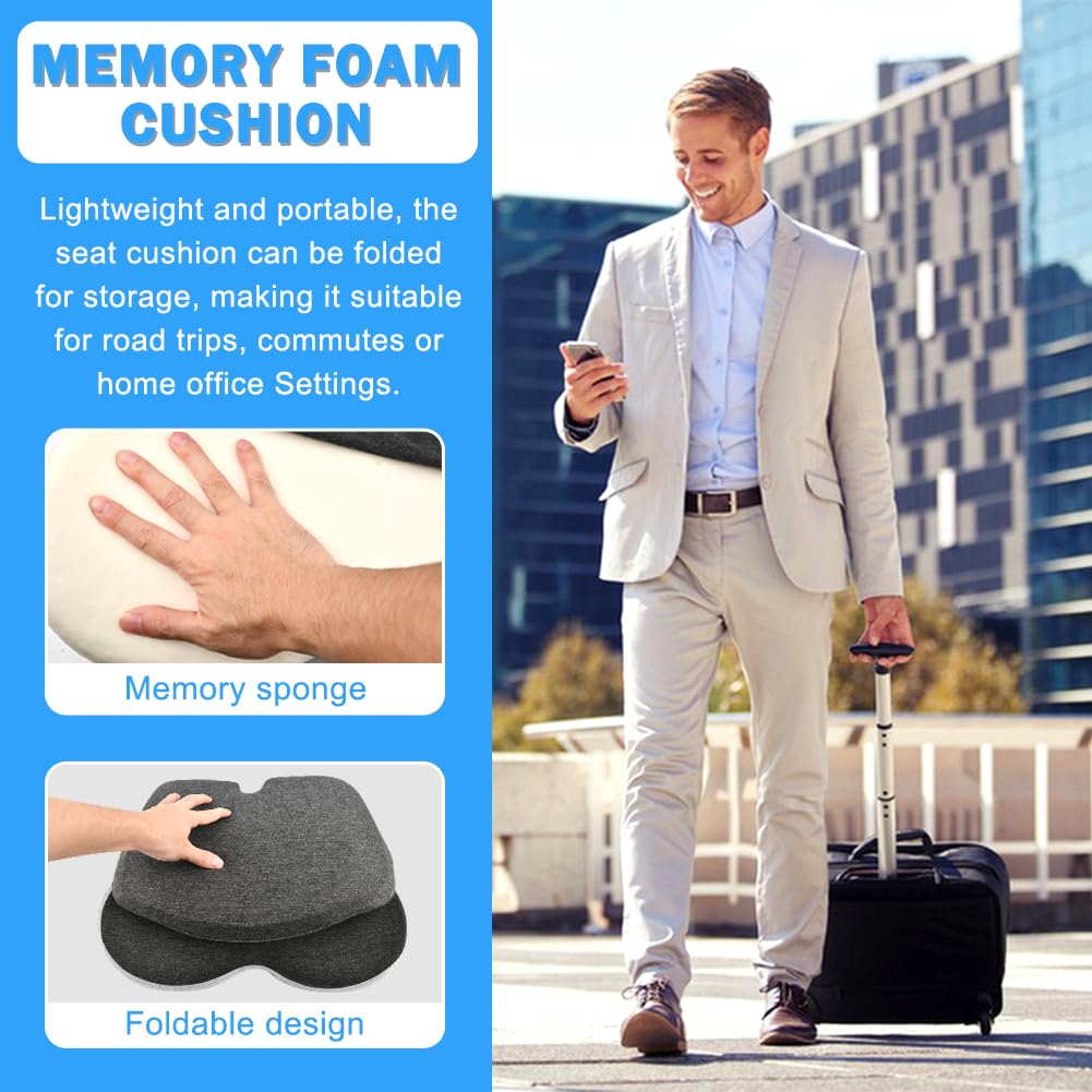 L-Shaped Memory Foam Seat Cushion with Back Support