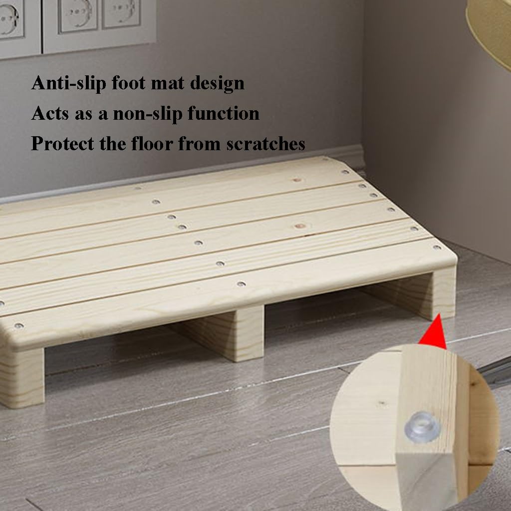 Solid Wood Angled Under-Desk Footrest