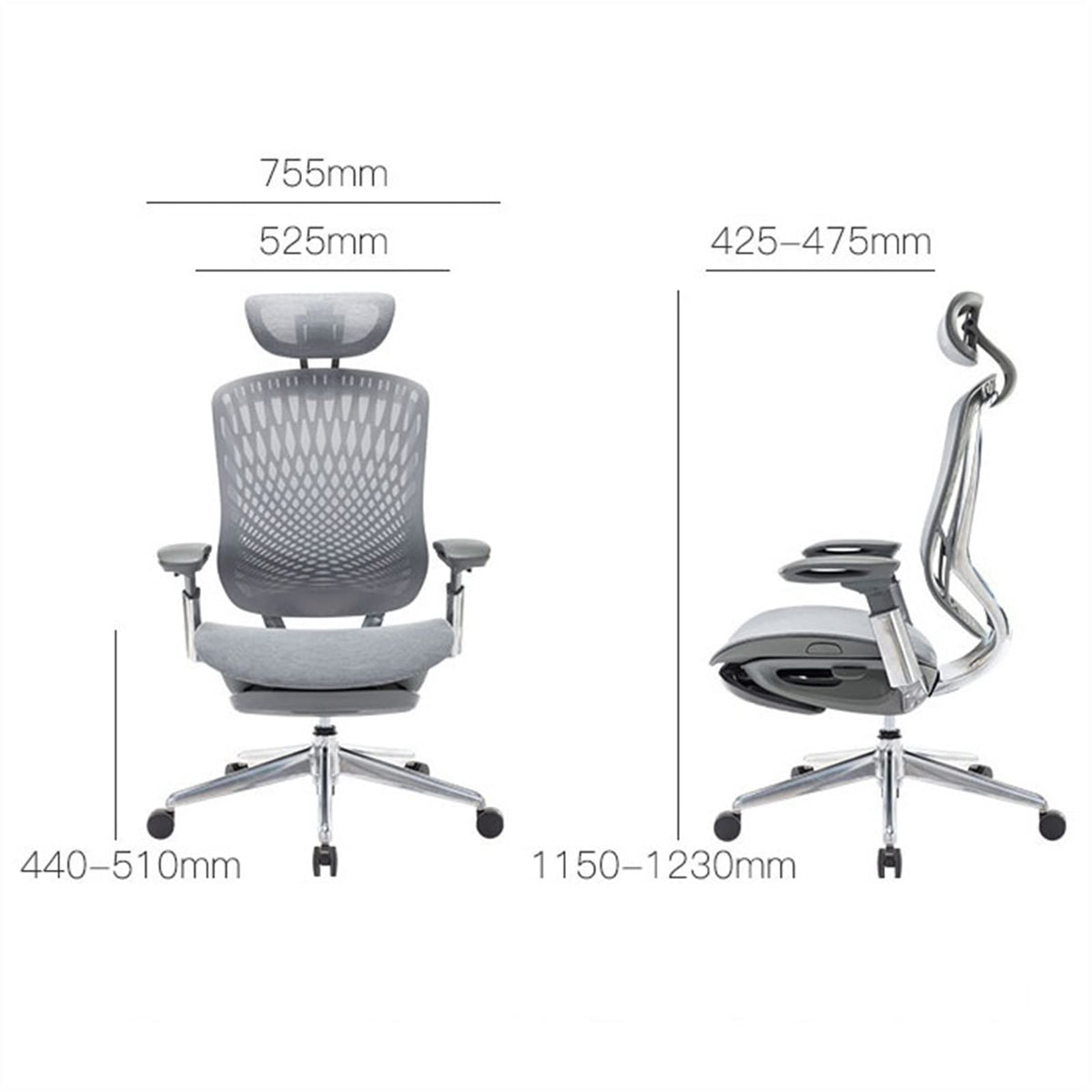Mesh Ergonomic Office Chair with Footrest
