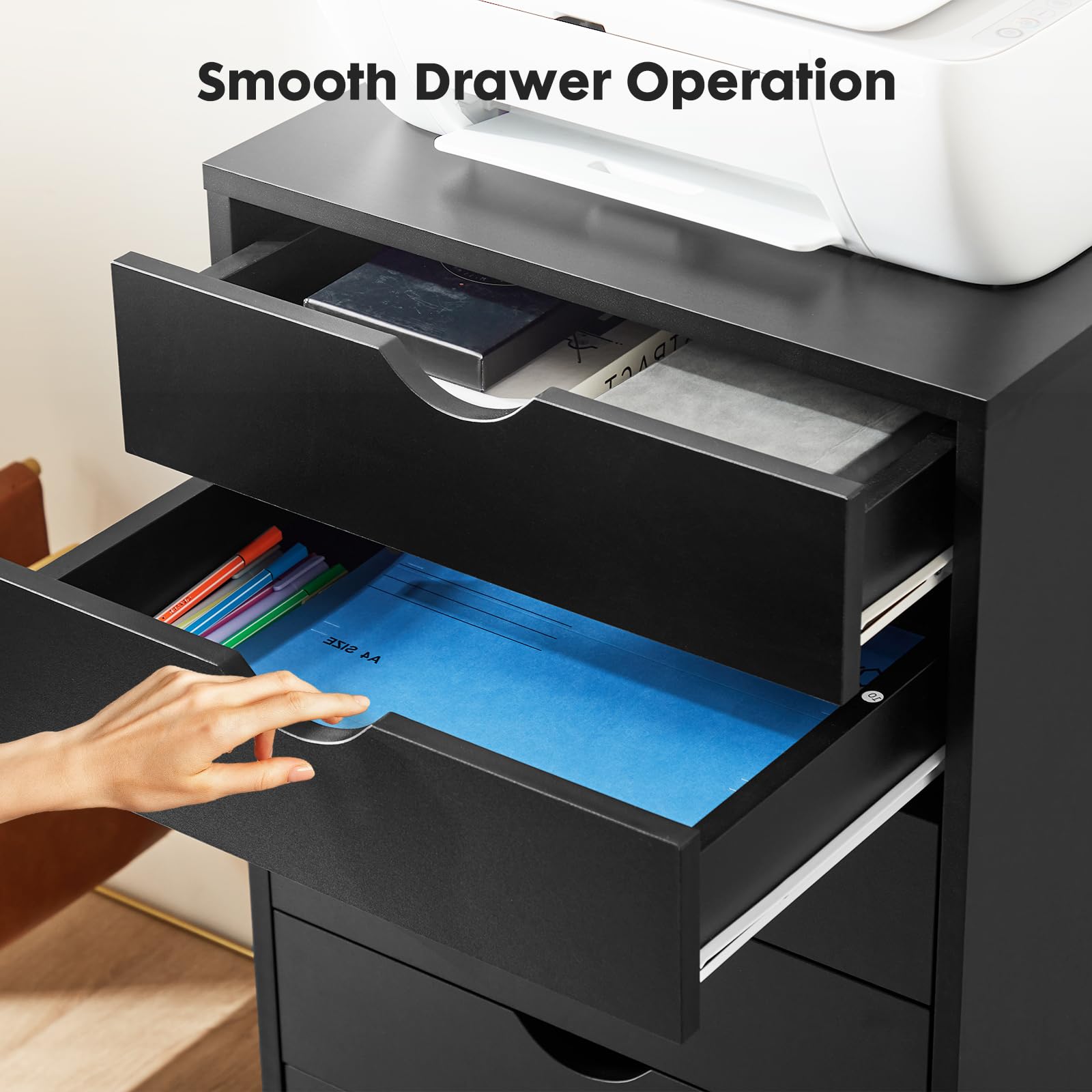 Mobile 7-Drawer File Cabinet and Printer Stand
