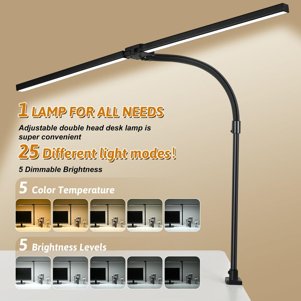 Dual-Head Monitor Light with Remote