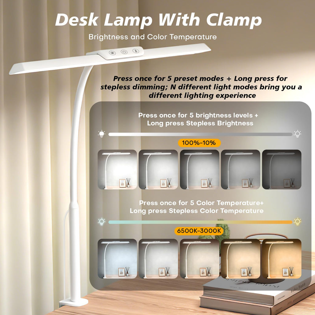 Clamp-On LED Desk Lamp