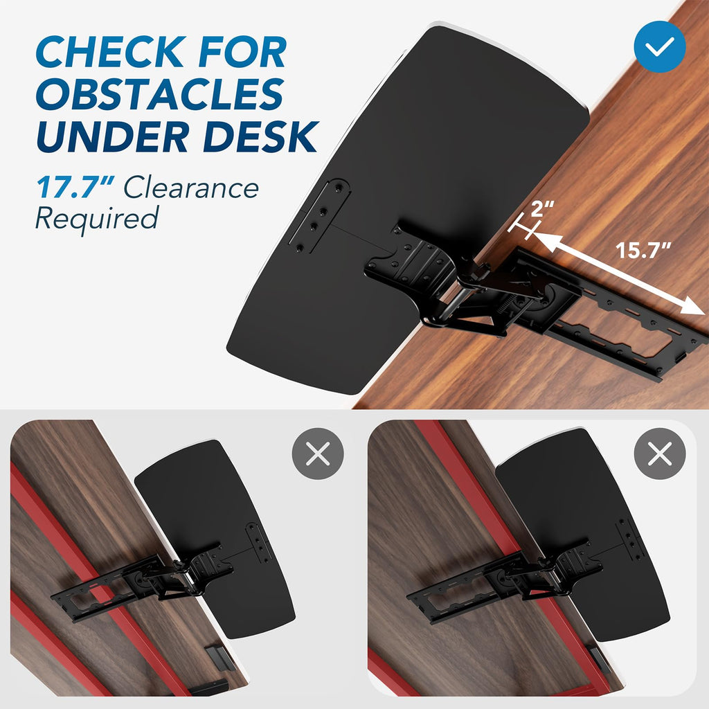 27-Inch Clamp-On Under-Desk Keyboard Tray