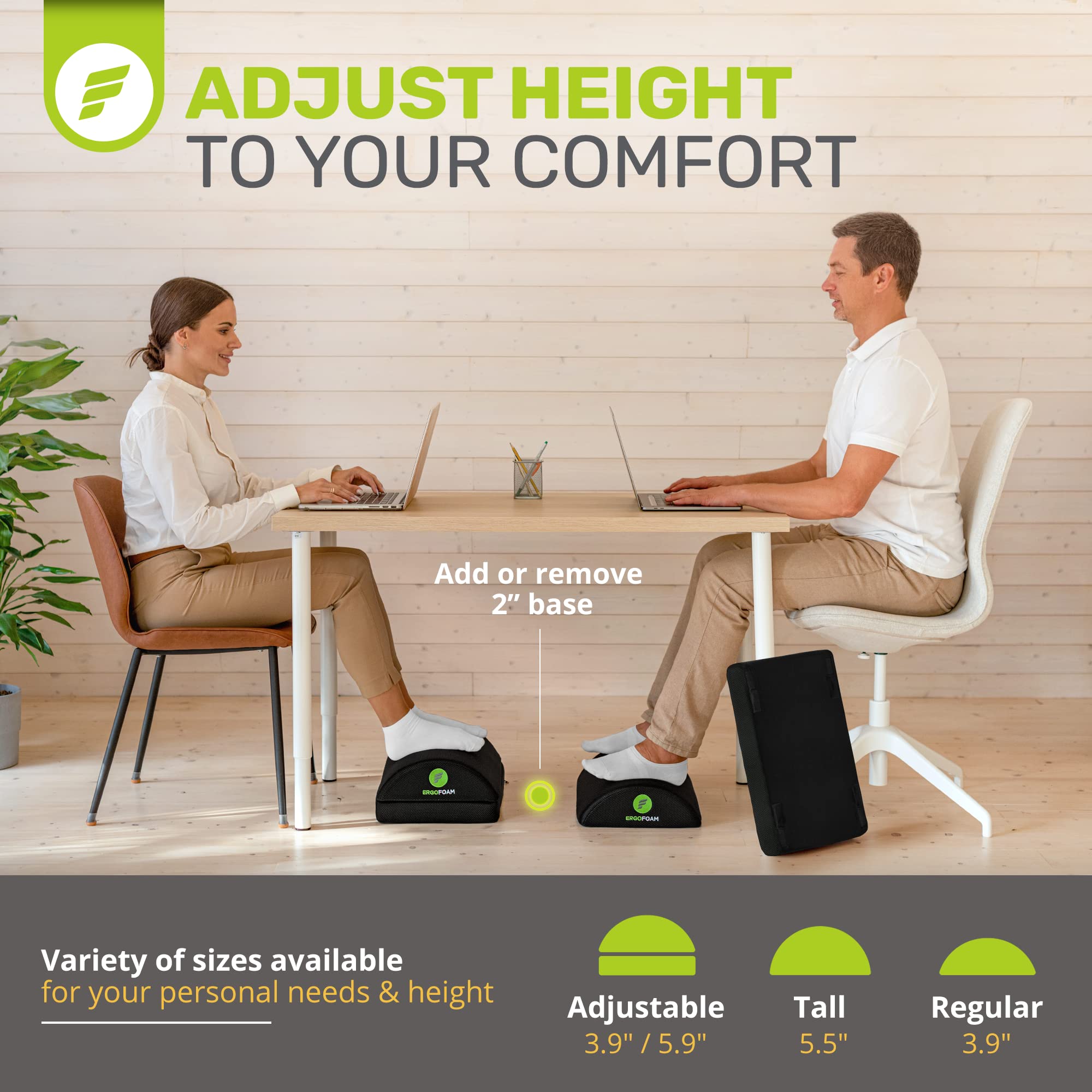 Adjustable 2-in-1 Foam Footrest