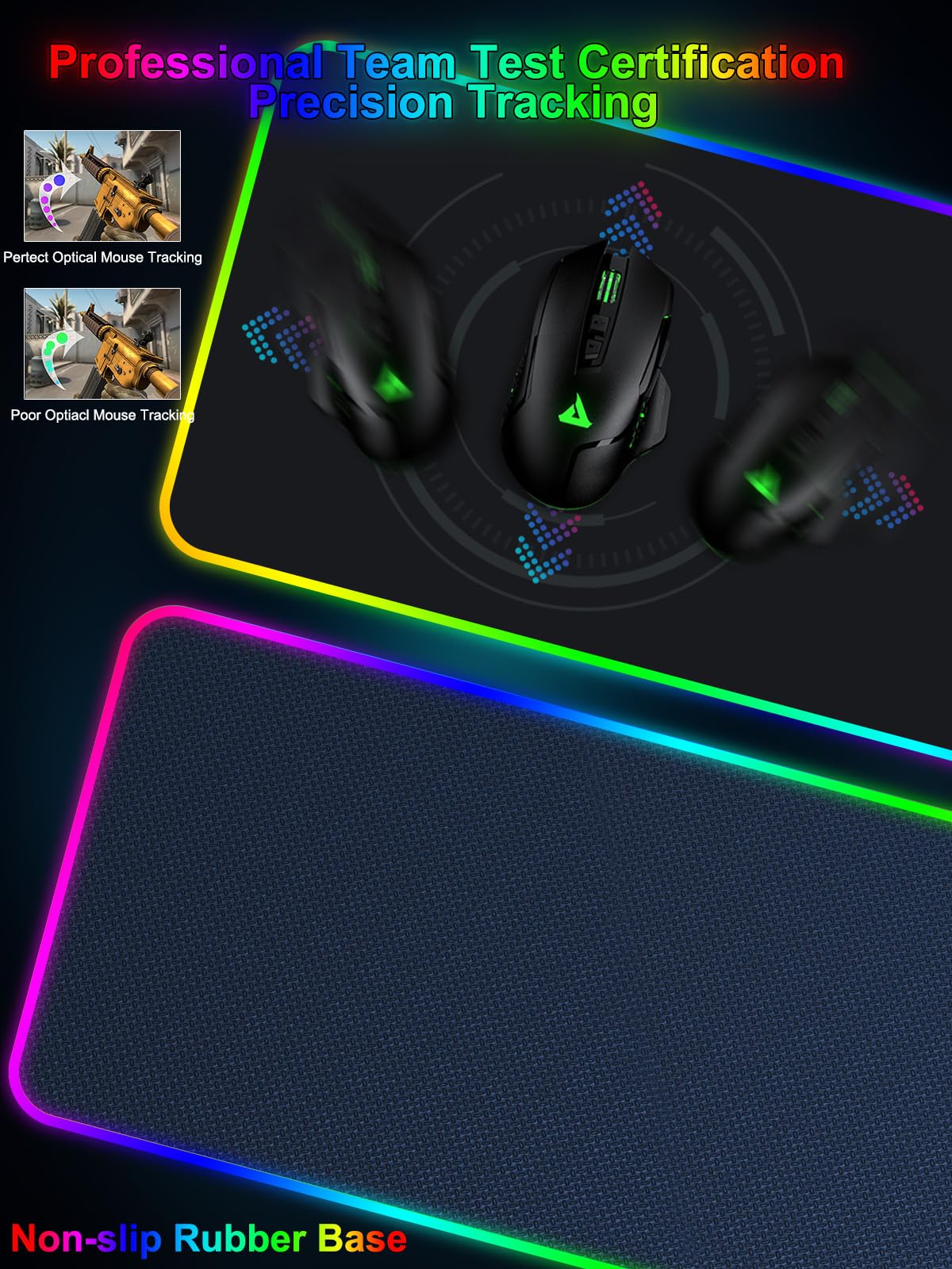 RGB Wireless Charging Extended Desk Mat