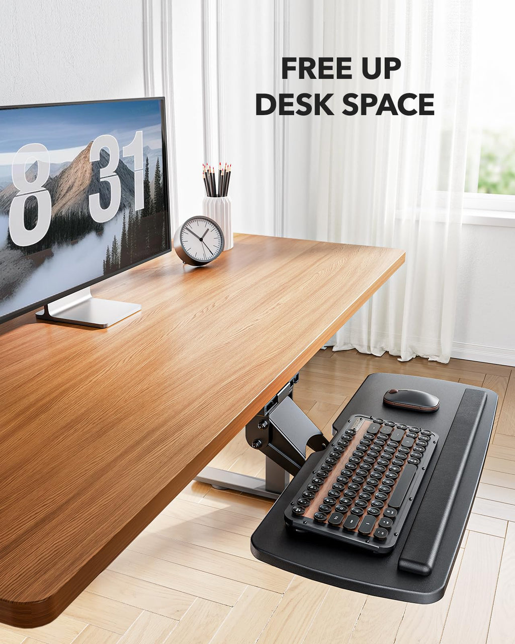 360° Adjustable Under-Desk Keyboard Tray