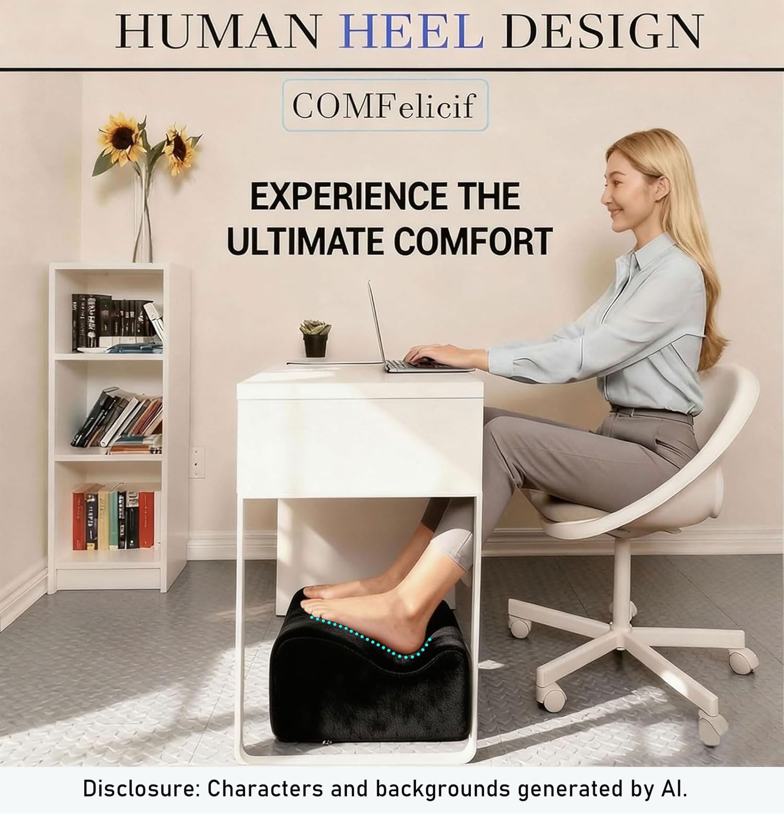 Soft Ergonomic Under-Desk Footrest