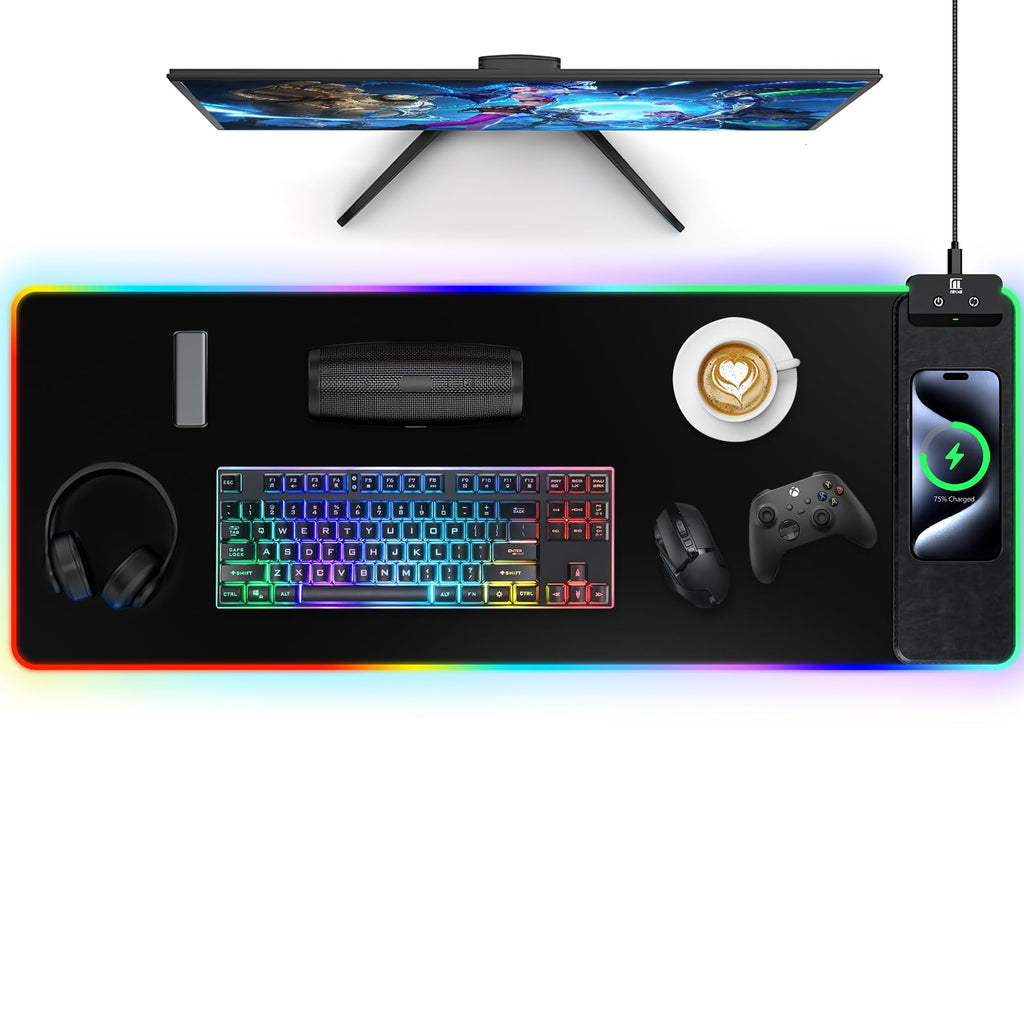 RGB Wireless Charging Extended Desk Mat