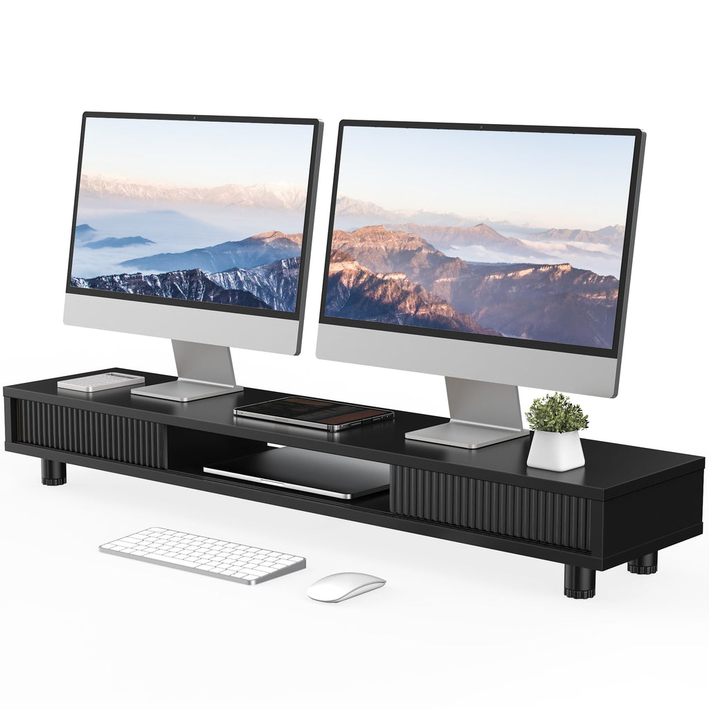 Dual-Monitor Stand with Storage