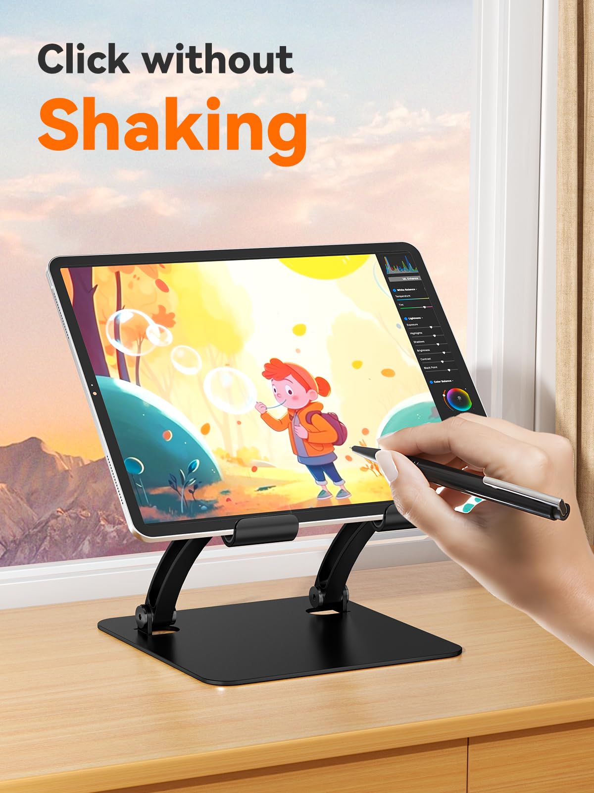 Dual-Rod Adjustable Tablet Stand