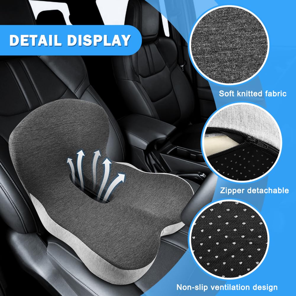 L-Shaped Memory Foam Seat Cushion with Back Support