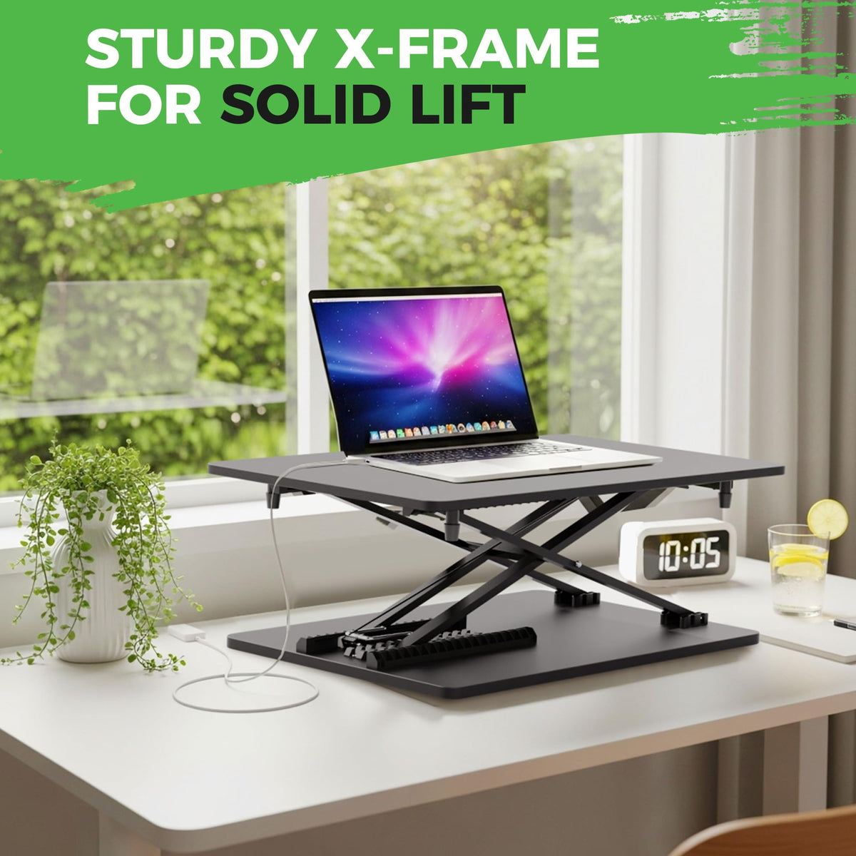 Spring-Assisted Standing Desk Converter